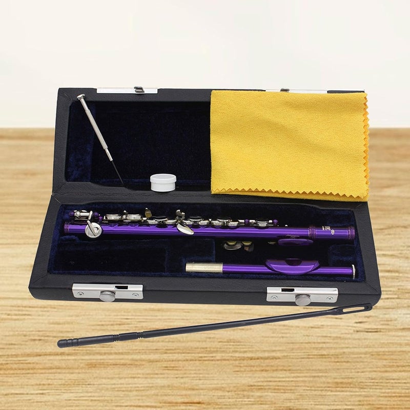 Luwecf C Key Piccolo Lightweight Easy to Play Woodwind Instrument 16 Hole Flute for Stage Performance Practice Classroom Beginner, Purple - Image 5